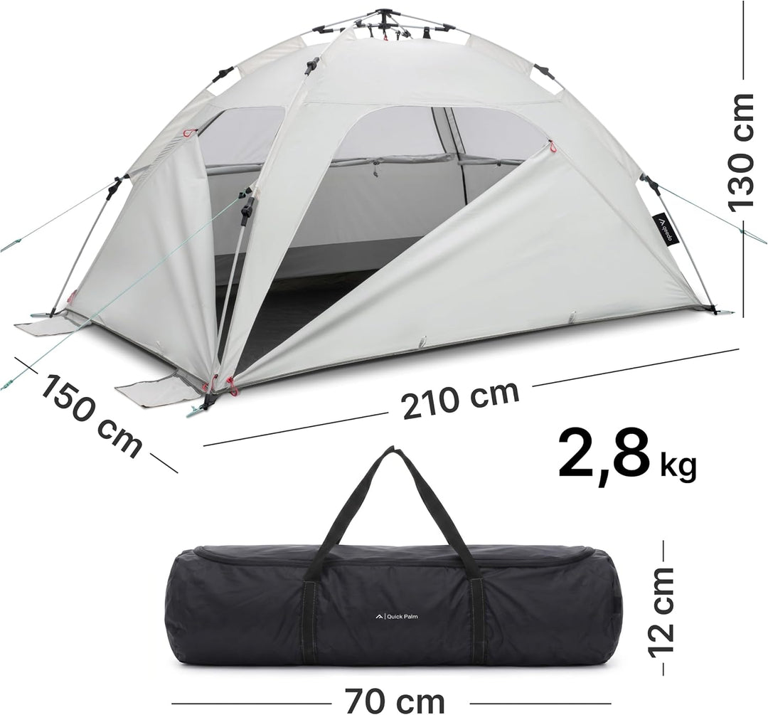 qeedo Quick Palm Strandmuschel mit UV-Schutz (UV80) & kleinem Packmass - Leichtes, schnell aufzubaue