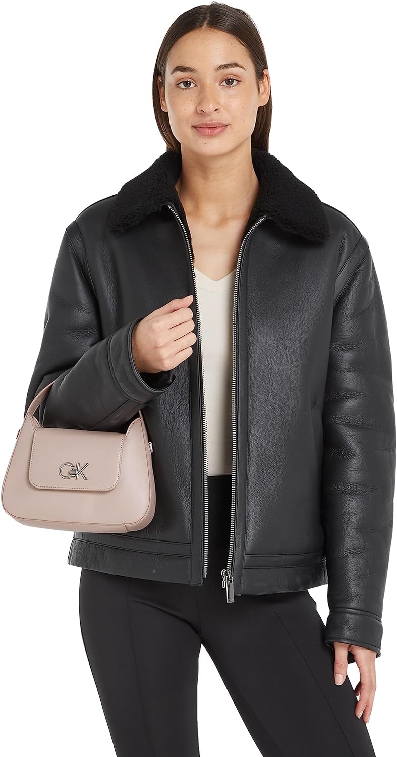 Calvin Klein Damen Tasche Re-Lock Crossbody Klein, Grau (Shadow Gray), Onesize