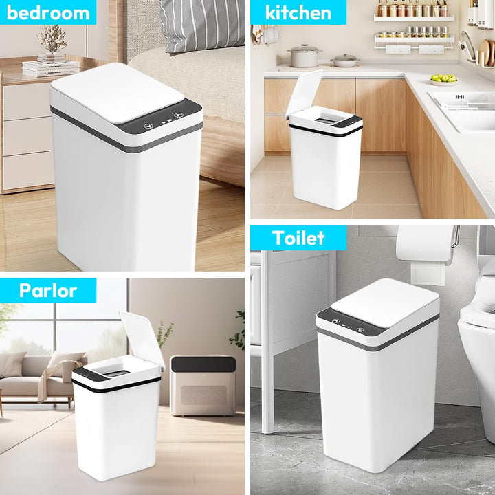 Mülleimer Bad 12L Sensor Kosmetikeimer - Mülleimer mit Sensor Technologie, Touchless & Wasserdicht -
