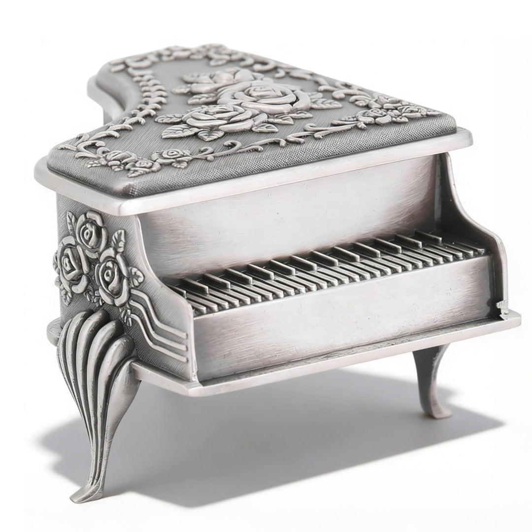 Vintage Metall Schmuck Box, Klavier geformte Schmuck Organizer Antike Zink Legierung Schmuck Fall Ri