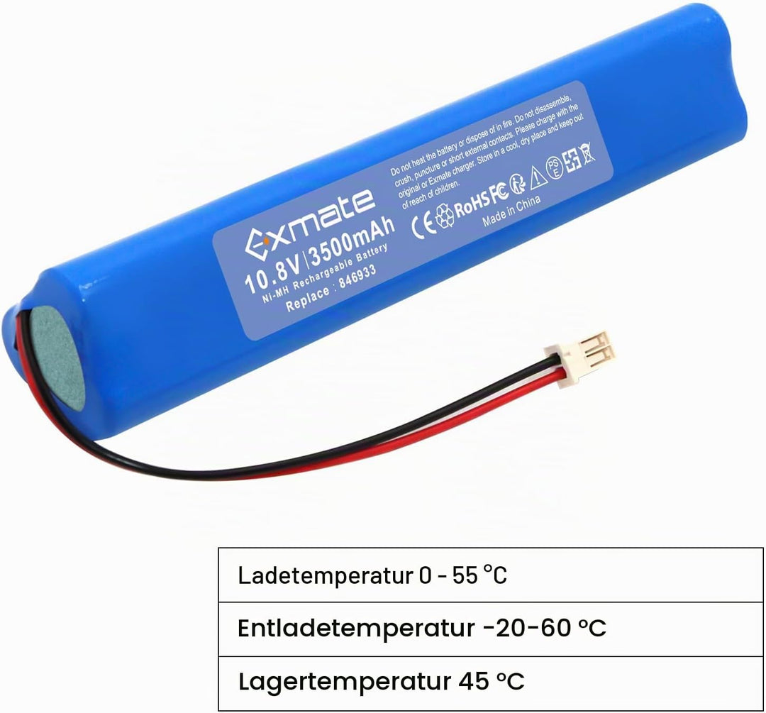 2X Exmate NI-MH 10.8 V 3500mAh Ersatz Akku für Velux Roller Shutter 946930 846933 946933 mit Kabel u
