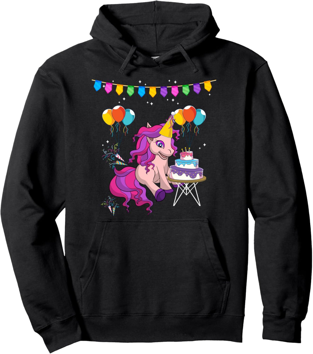 Magisches Einhorn Kuchen Fantasy Tier Kinder Geburtstag Pullover Hoodie