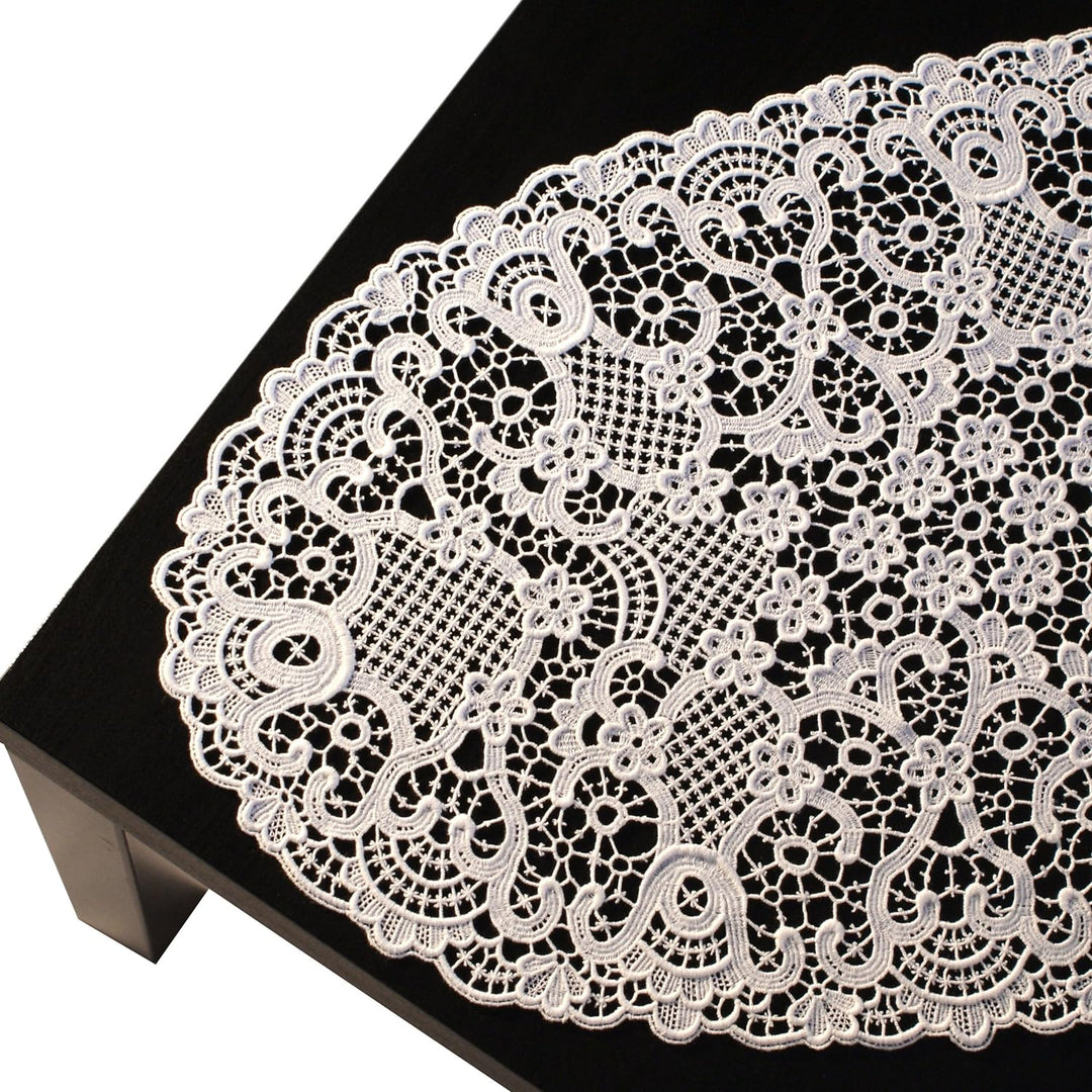 Plauener Spitze by Modespitze 2204_e_4090 Tischdecke Admeto, 40 x 90 cm oval, creme
