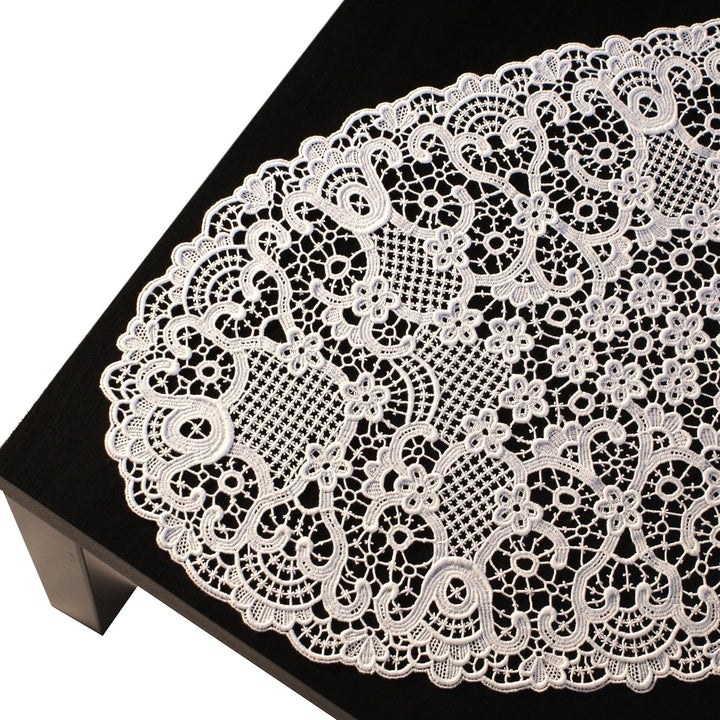 Plauener Spitze by Modespitze 2204_e_4090 Tischdecke Admeto, 40 x 90 cm oval, creme