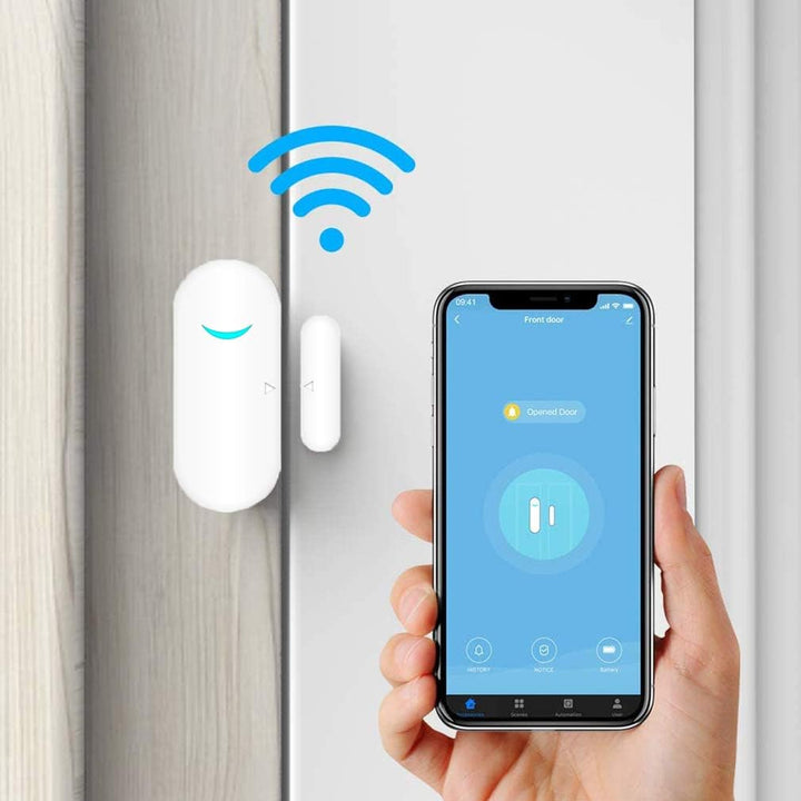 Tuya WiFi Door and Window Sensors, Smart Alarm with Free Notification App Control, Home Security Ala