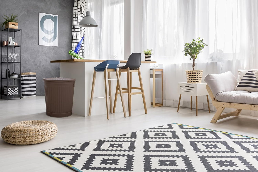 Jinfa Retrodesign Mülleimer mit Deckel | Beige | Ø 42 cm, Höhe 47,5 cm, 62 Liter 1 Stück - 62 Liter