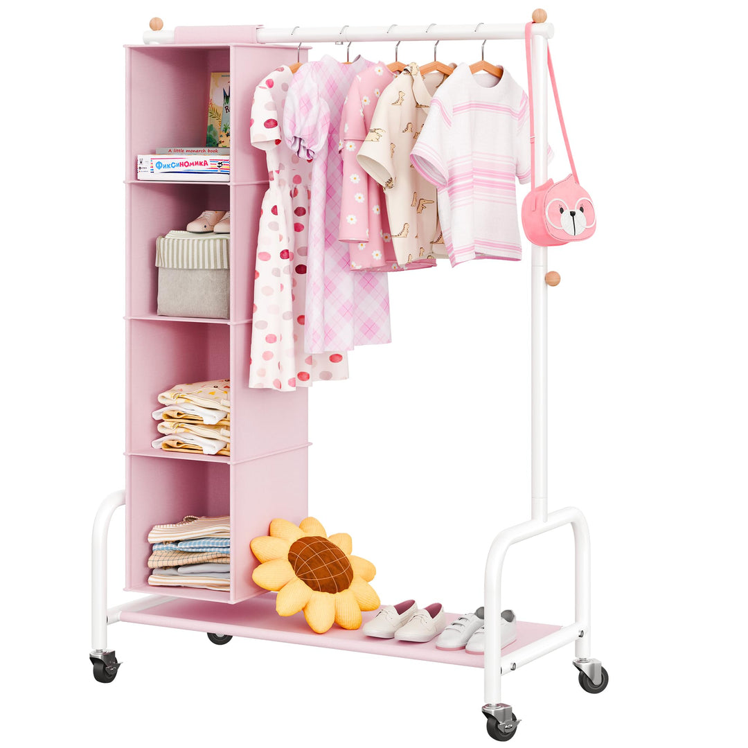 GRANNY SAYS Kinderkleiderstange mit hängendem Organizer, Kinderkleiderstange mit Rollen, Kleiderstän