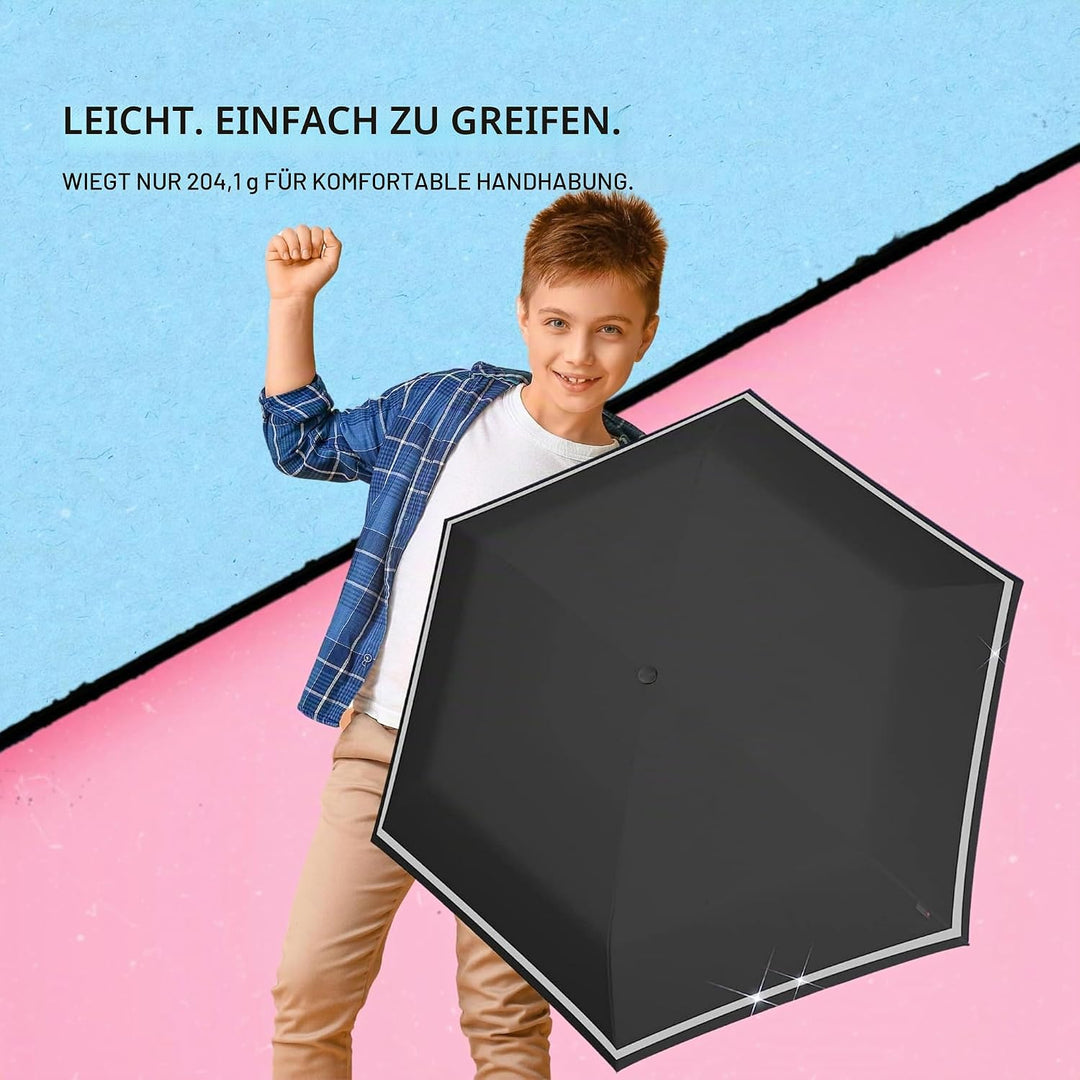 Knirps Rookie manual - Kinderregenschirm black Schwarz, Schwarz