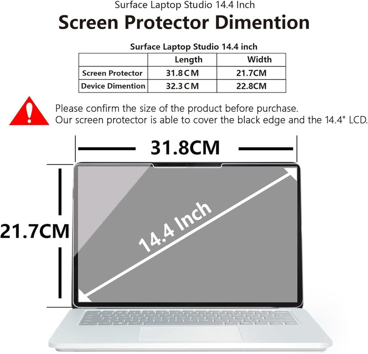 Adeway (2 Stück Surface Laptop Studio 2/1 Displayschutz, Hoch Empfindliches Touch/HD klares Glas/Ein