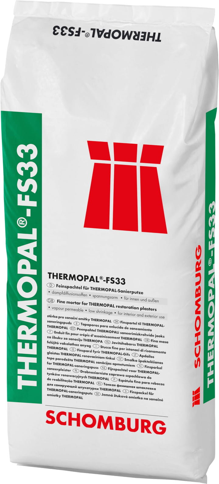 SCHOMBURG THERMOPAL-FS33 Feinspachtel - Mineralischer Saniermörtel für Innen und Aussen, Cremeweiss,