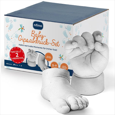 Niimo 3D Abdruck Baby Hand und Fuss - Hautsicheres Baby Gipsabdruck Set, Baby Abdruck Hand Fuss, Han