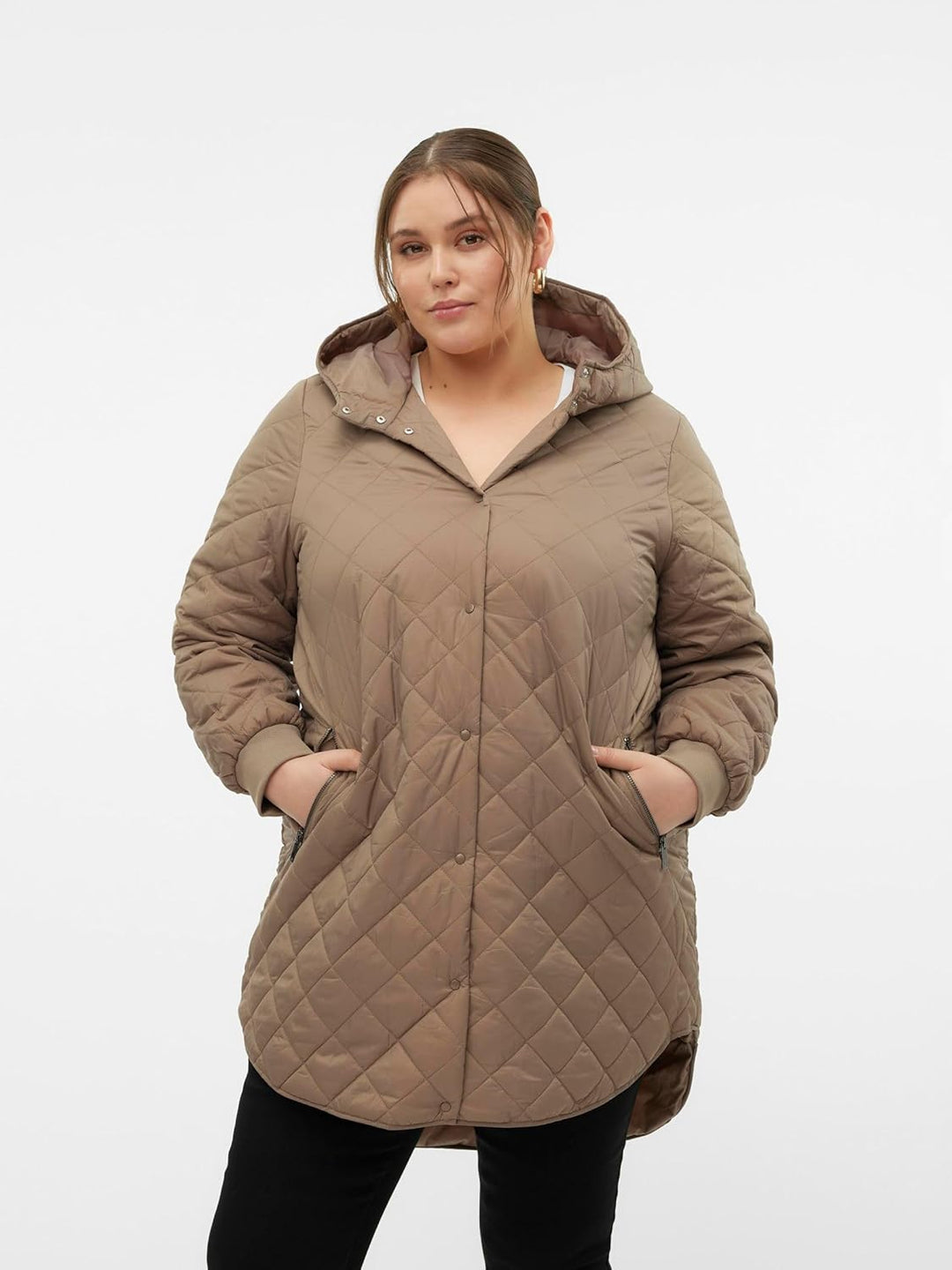 VERO MODA Female Mantel VMHAYLE Steppjacke, Grau / Peat