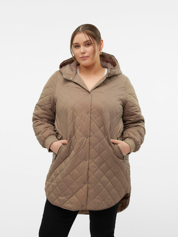 VERO MODA Female Mantel VMHAYLE Steppjacke, XS Grau / Laurel Oak