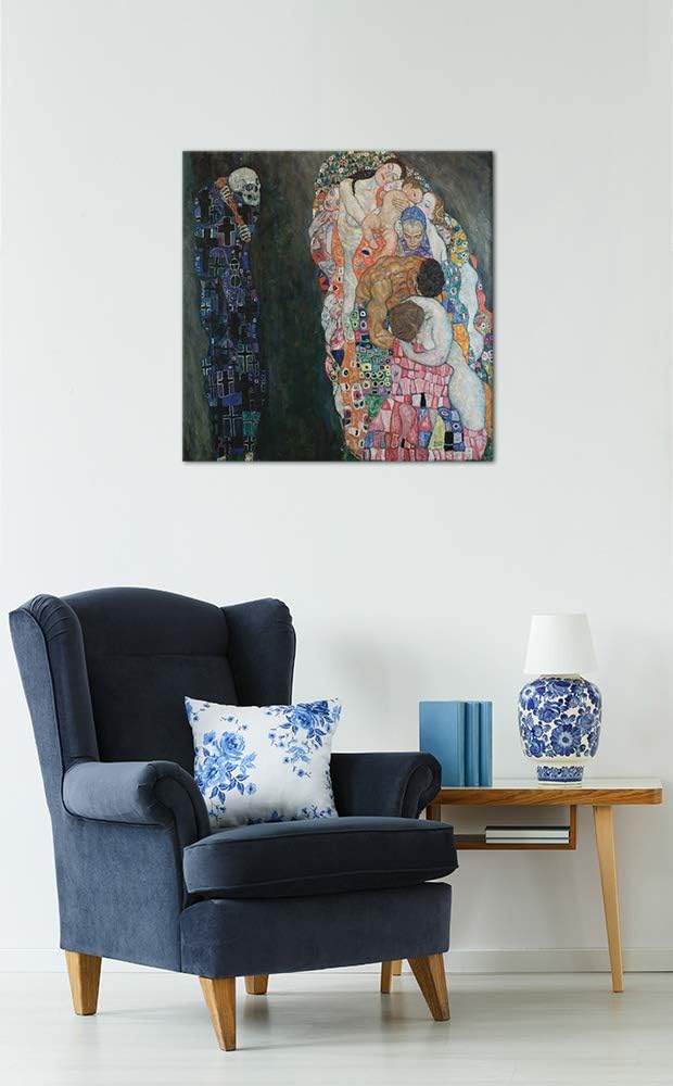 Bilderdepot24 Bild auf Leinwand | Gustav Klimt - Tod und Leben in 60x60 cm als Wandbild | Wand-deko