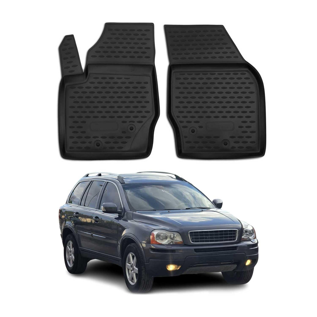 OMAC Gummimatten Fussmatten kompatibel mit Volvo XC90 2002-2014 TPE Automatten Schwarz 2X Fussmatten