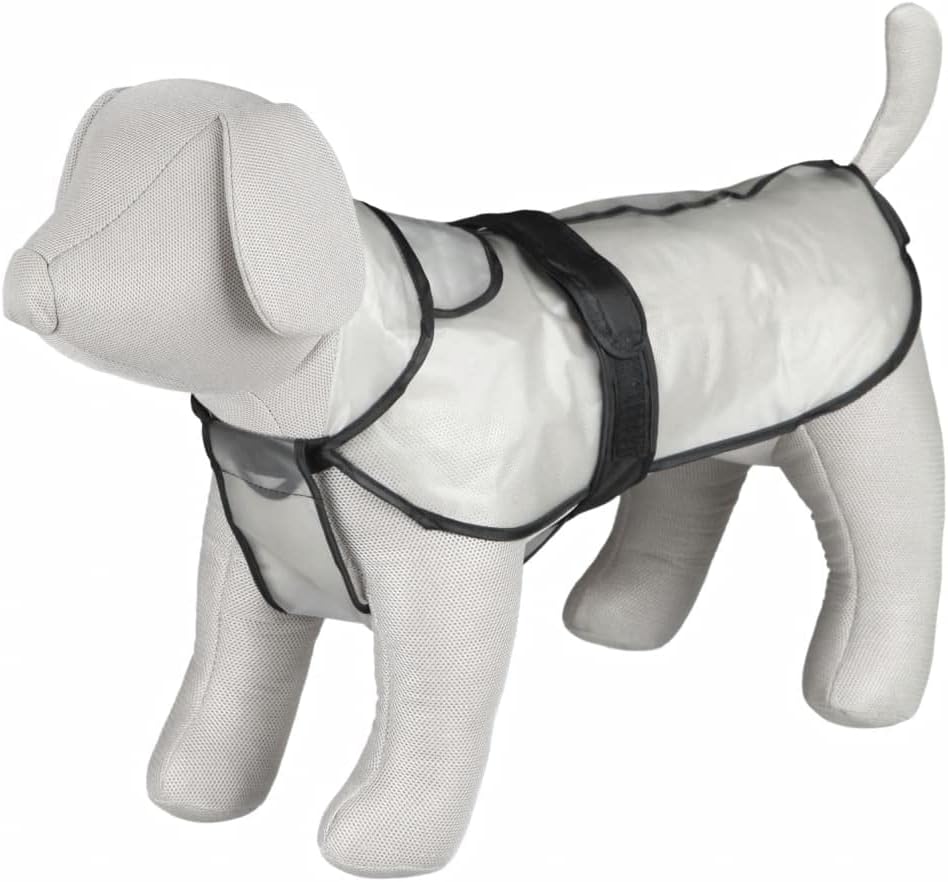 Trixie Tarbes-Regenmantel, 46 cm, transparent/schwarz M: 46cm, M: 46cm