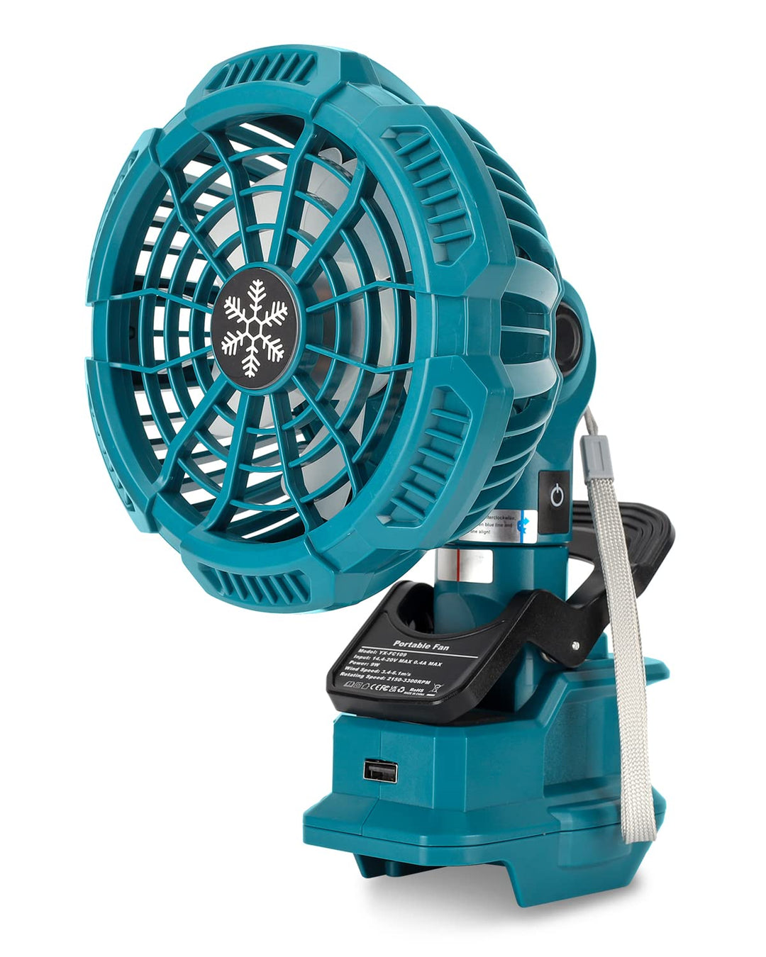 Taingwei Tragbarer Clip-on-Ventilator für Makita 18v Akku, Leise akku ventilator mit 3 energieeffizi