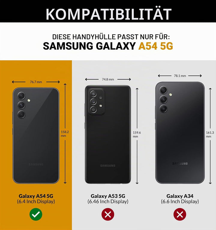 SURAZO Premium Handyhülle für Samsung Galaxy A54 Hülle Leder – Klappbare Echtleder Schutzhülle [Magn