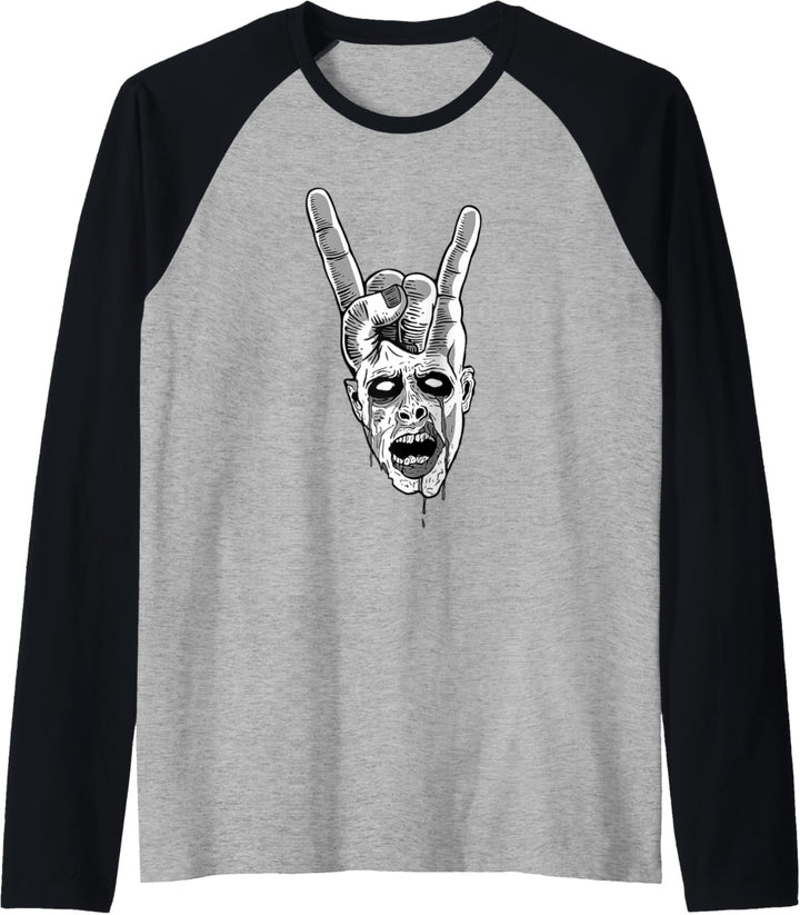 Heavy Metal Zombie Okkultes Hemd Heidnische Goth Geschenke Raglan
