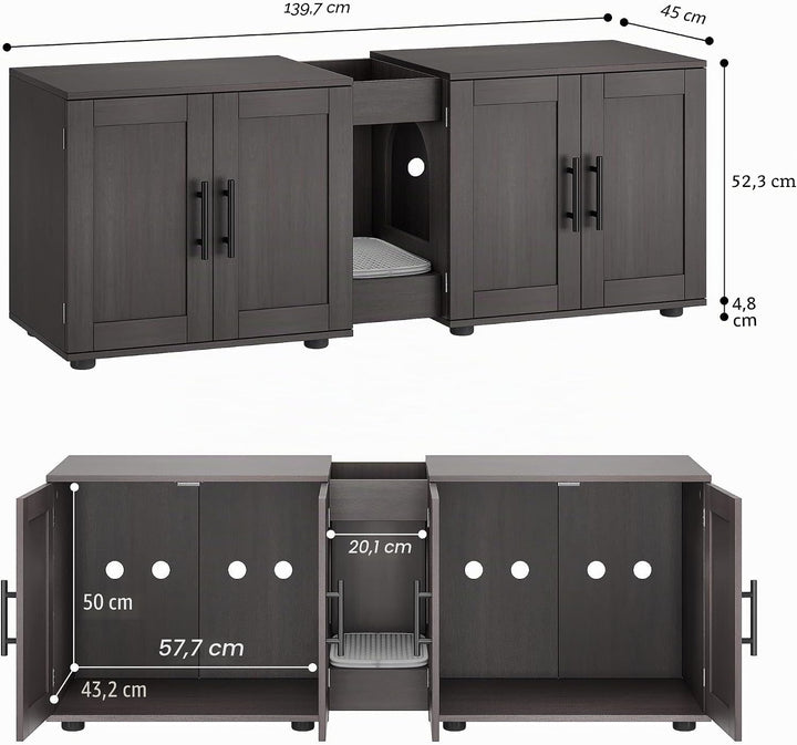 Katzenschrank Für Katzentoilette Katzenklo Schrank, Verstecktes Katzentoilette Für 2 Katzen, Katzenm