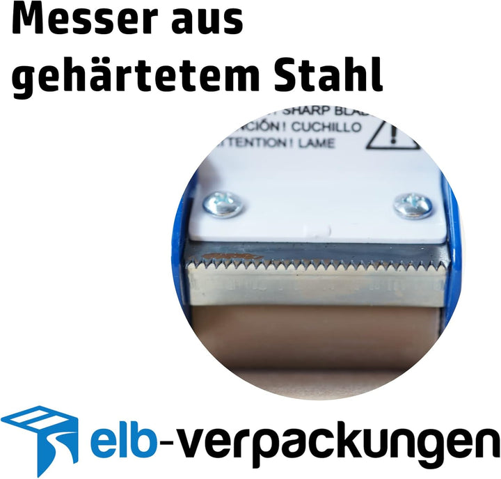 2 Stück - Handabroller - Profi-Ausführung - Version : STD - blau/blue - 50 mm - Klebebandabroller Me