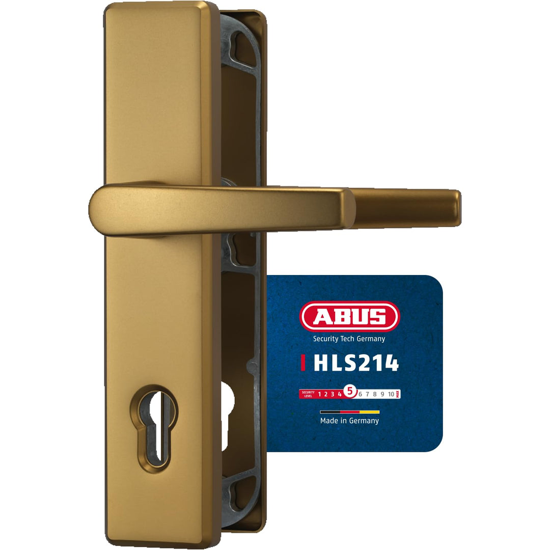 ABUS Tür-Schutzbeschlag HLS214 F4 mit beidseitigem Drücker, 08301 Beidseitig Drücker F4 Bronze, Beid