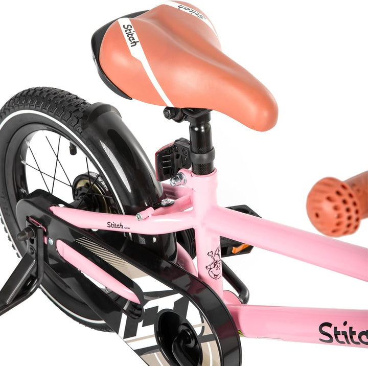 STITCH Kinderfahrrad für 3-9 Jahre Mädchen &amp; Jungen, 14/16/18 Zoll Kinderfahrrad mit Stabilisatoren