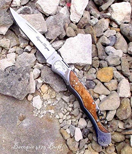 Laguiole Bougna France 4175 BAROCK Taschenmesser von hand gefertigt mit BURL ROSE holz