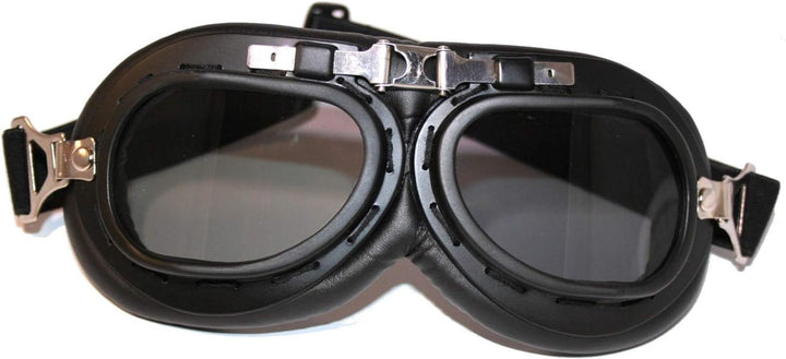 VEB Standard ATO-Moto Retro Motorradhelm Oldtimer Helm Halbschale Schwarz mit Brille Grösse S M L XL