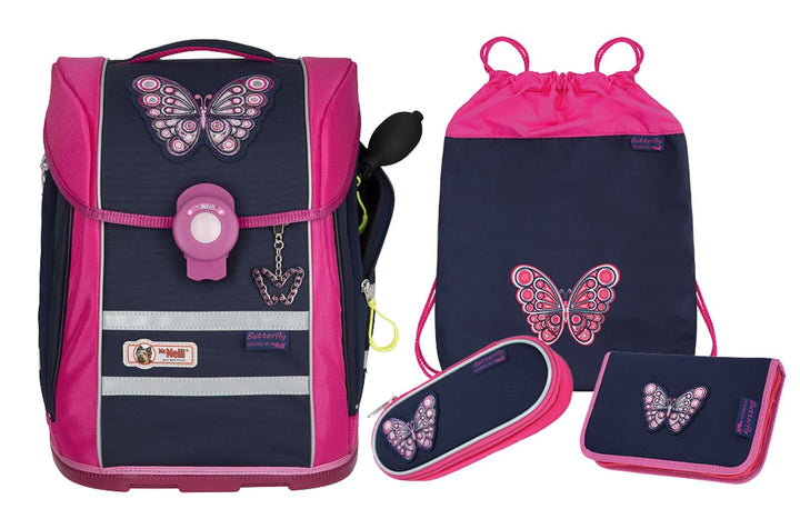 McNeill Ergo McAir Schulranzen-Set 4tlg. butterfly Einheitsgrösse