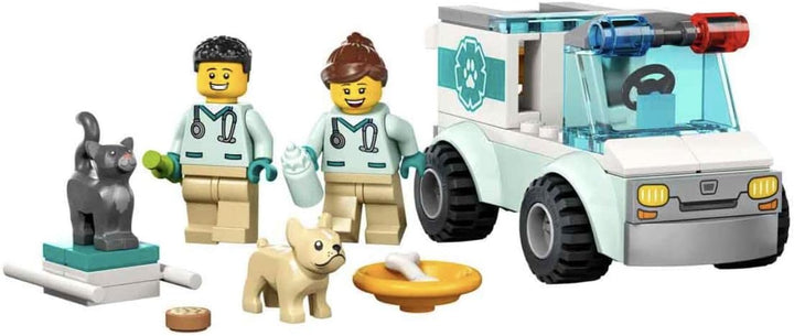 LEGO 60382 City Tierrettungswagen, Tierspielzeug mit Hunde- und Katzenfiguren sowie 2 Tierarzt-Minif