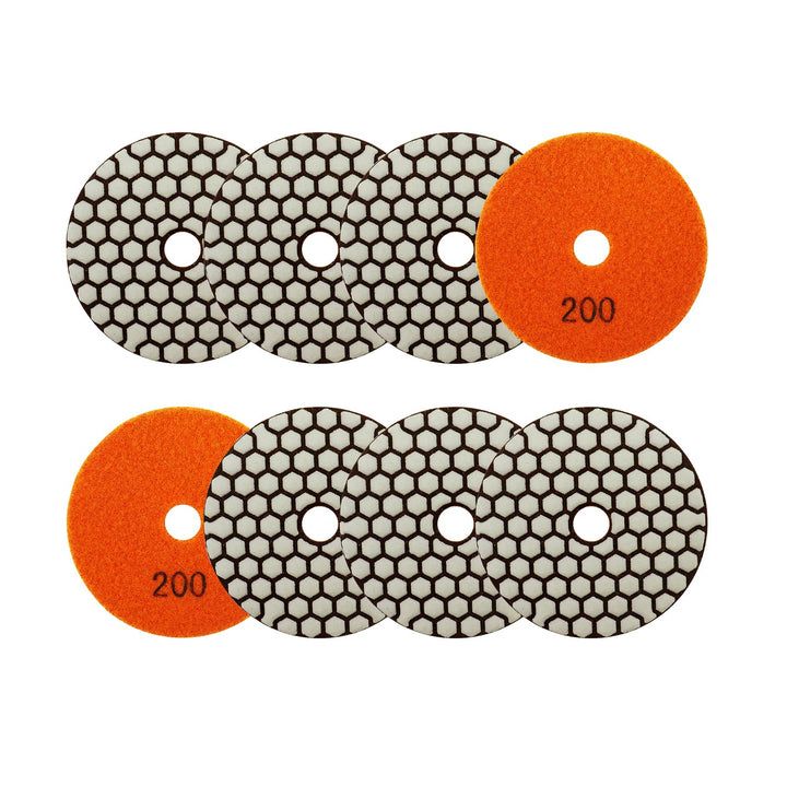 Trocken Diamant Polierpad 100mm 8 Stücke Körnung 200 Polierscheiben für Granit Marmor Kunststein Qua