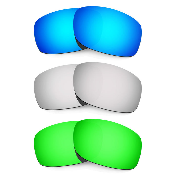 HKUCO Plus Mens Replacement Lenses For Oakley Fives Squared Blue/Titanium/Emerald Green Sunglasses