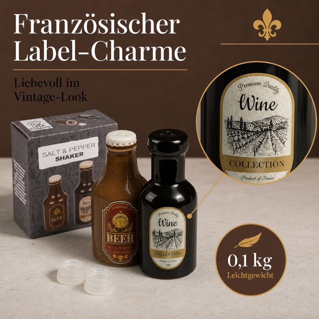 MIJOMA Salz- & Pfefferstreuer Set - Stilvolles Porzellandesign, Lebensmittelecht, Einfach zu Befülle