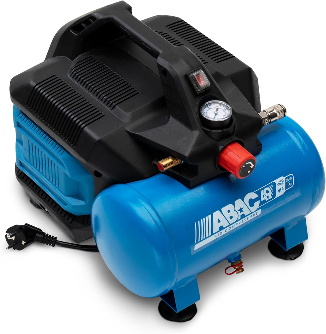 ABAC Geräuscharmer Tragbarer Luftkompressor EASE-AIR 6, Ölfreier Luftkompressor, Maximaler Druck 8 B