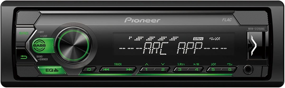 Pioneer MVH-S120UBG, 1DIN Autoradio mit RDS, grün, halbe Einbautiefe, 4x50Watt, USB, MP3, AUX-Eingan