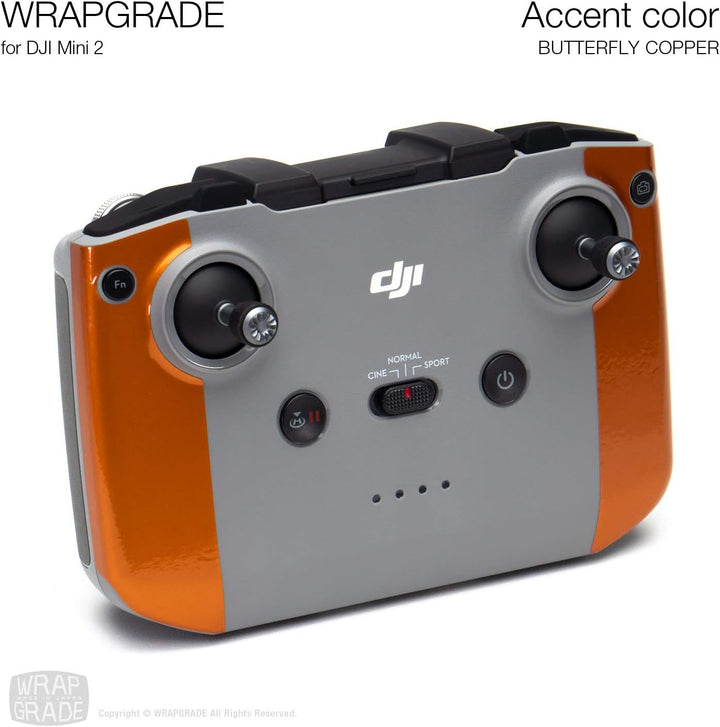 Wrapgrade Skin Sticker Set Kompatibel mit DJI Mini 2 | Akzentfarbe (BUTTERFLY COPPER), Butterfly Cop