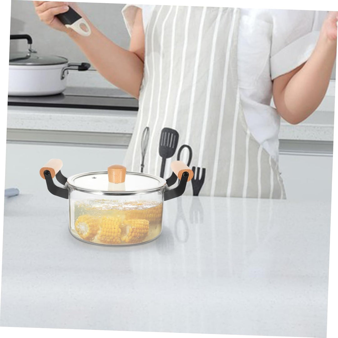 BESPORTBLE Glas- Kochtopf mit Deckel 2 5 L Hitzebeständiger Glas- Kochtopf Glas- Kochgeschirr- Set K