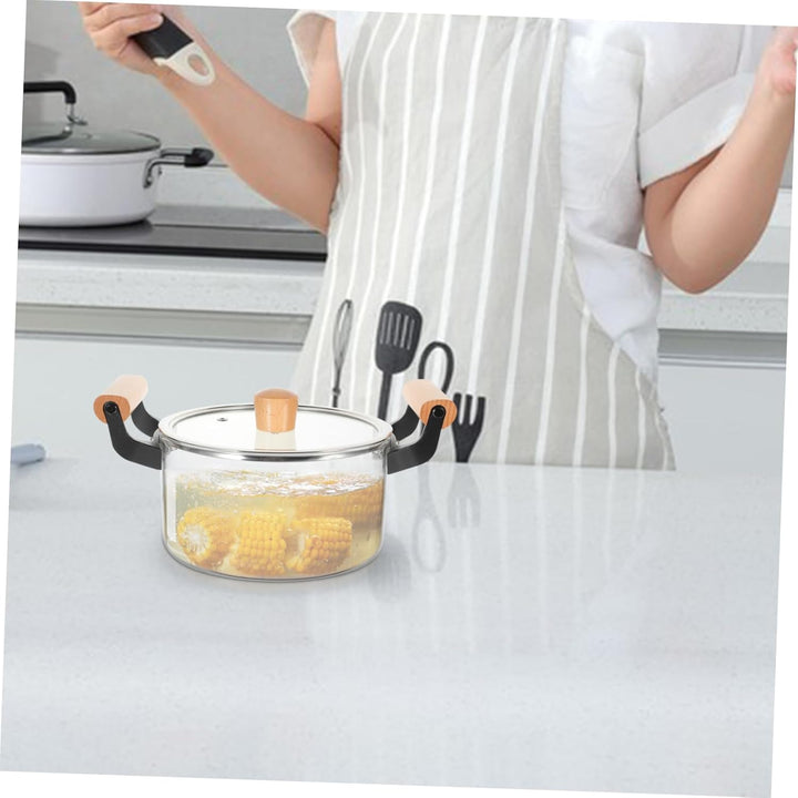 BESPORTBLE Glas- Kochtopf mit Deckel 2 5 L Hitzebeständiger Glas- Kochtopf Glas- Kochgeschirr- Set K