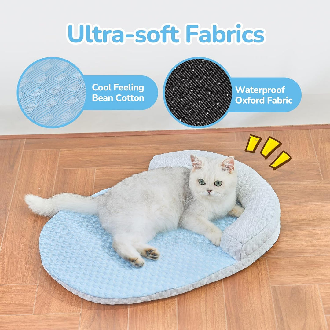 Katzenkuhlbett Waschbar60 * 46cm lit U-fōrmigem Kopfkissen Katzen Bettchen fur Katze HundeKihlmatte