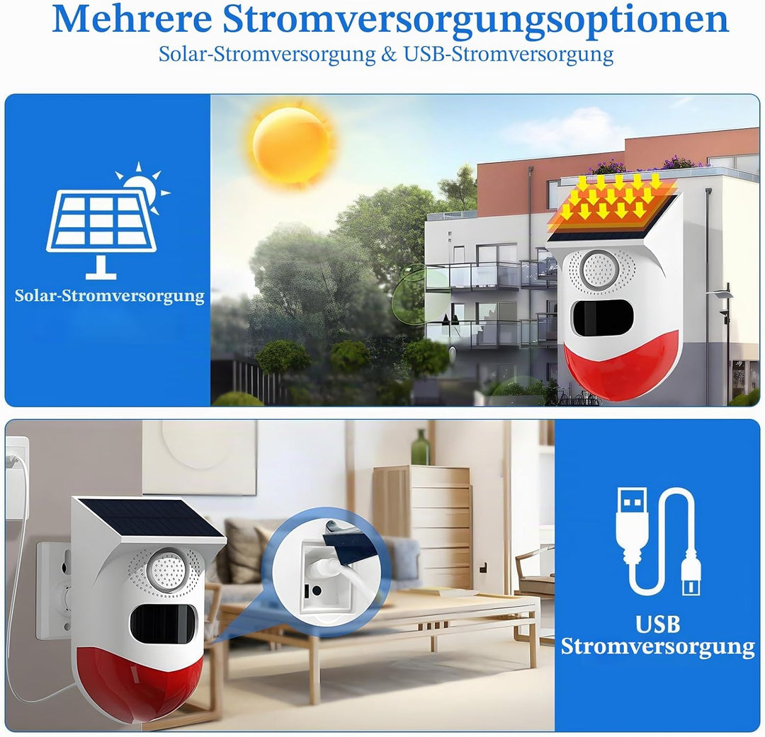 Yasorn Smart Bewegungsmelder Alarm, Bewegungssensor mit Fernbedienung, 120 dB Infrarot Sensor Reichw