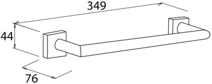 BRAVAT Quaruna Handtuchstange 30, Messing, Chrom, 76 x 349 x 44