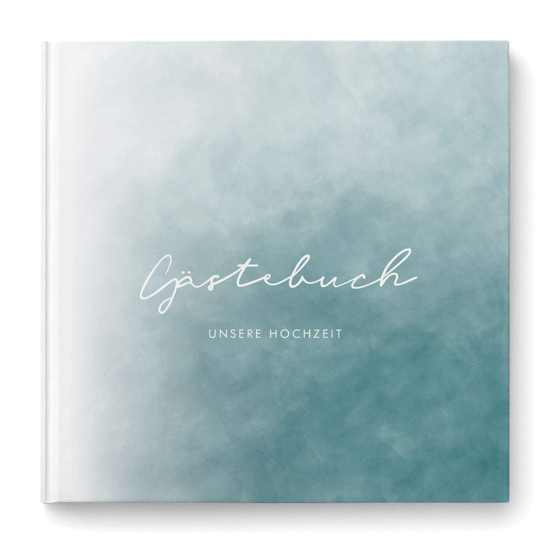 DeinWeddingshop Gästebuch zur Hochzeit, Hochzeitsgästebuch Fotobuch Hardcover - Watercolor Serie - q