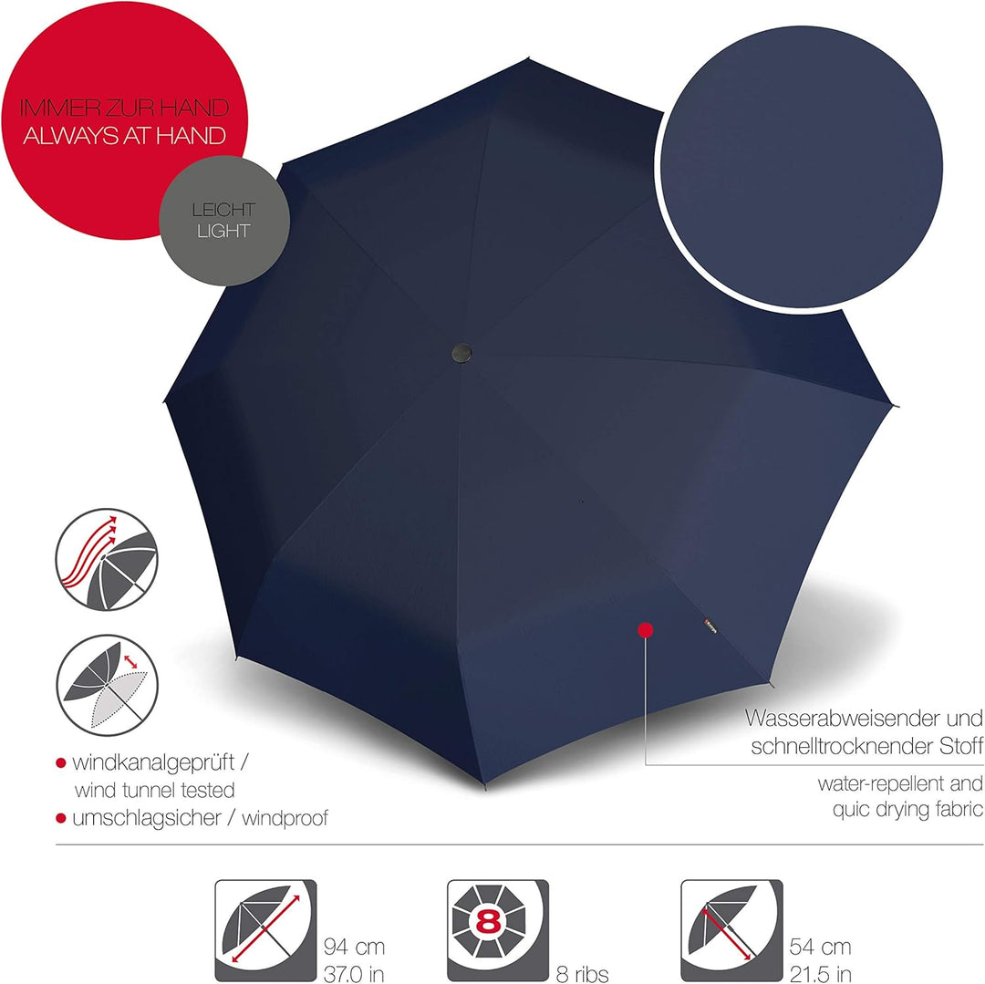 KNIRPS T.010 Kleiner manueller Klappschirm, 23 cm Navy, Navy