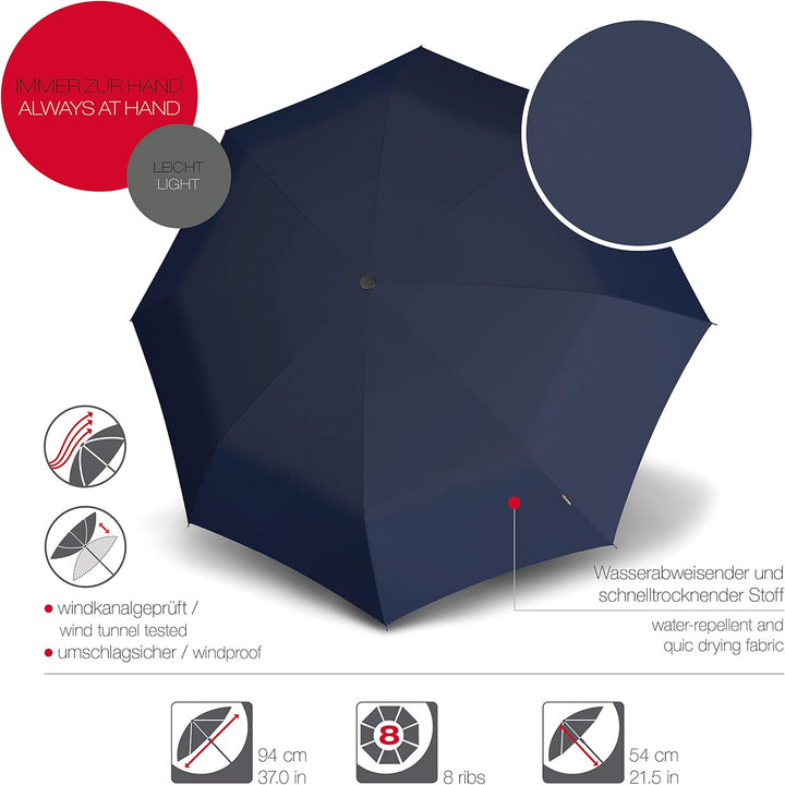 KNIRPS T.010 Kleiner manueller Klappschirm, 23 cm Navy, Navy