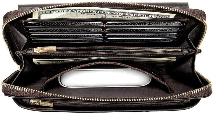 Leder Handgelenktasche Herren Geschäft Handtasche Herrentasche Gross Geldbörse Echtleder Karten Clut