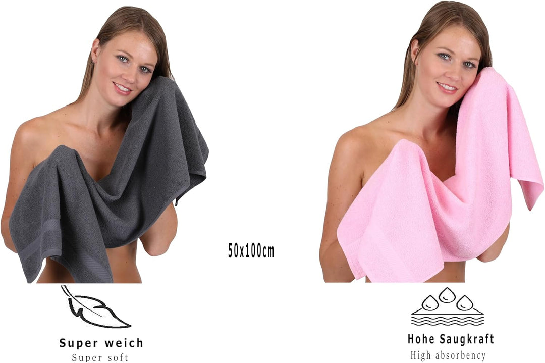 Betz Handtuch 6er Pack Handtücher Set Palermo Grösse 50x100 cm 100% Baumwolle - gut trocknend, leich