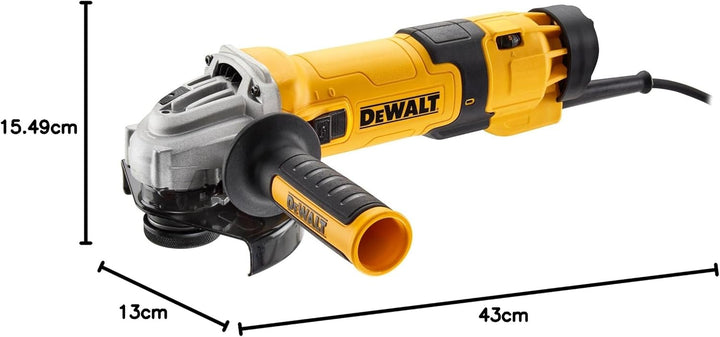 DeWalt Winkelschleifer (1500 Watt, 125 mm mit Drehzahlelektronik, mit Sanftanlauf und Nullspannungss