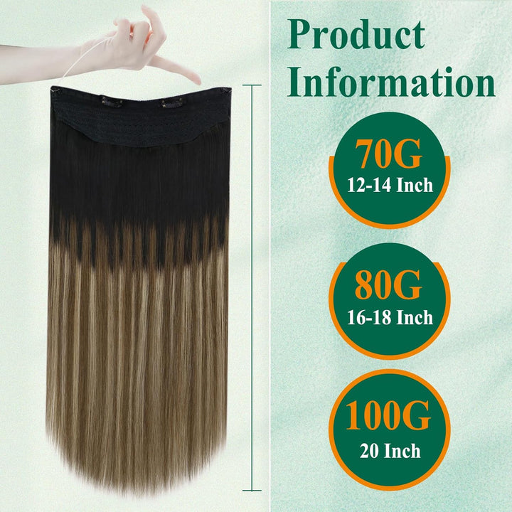 Easyouth Extension Mit Draht Balayage Haarteile Echthaar Draht Off Black Mix Mittelbraun Und Honigbl