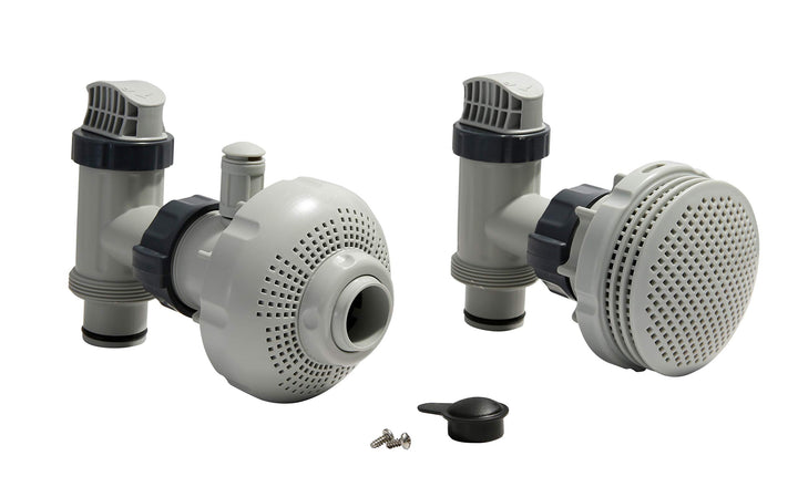 Intex Acrylnitril Butadien Styrol (ABS), 26005 Anschluss-Set Ø 38 mm Poolzubehör, Grau Single, Singl